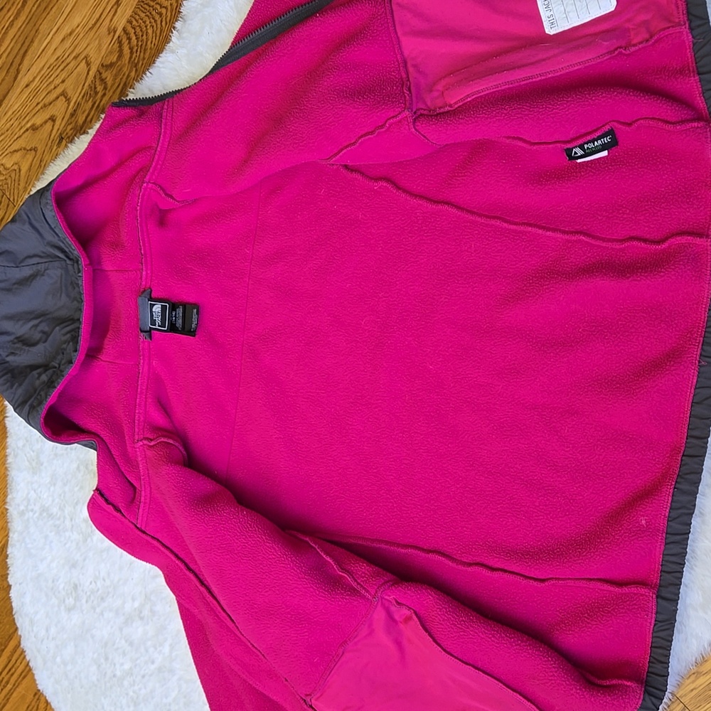The North Face Pink/Grey Denali Fleece Jacket, Girls Large - Picture 13 of 14